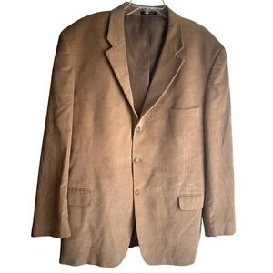Alfani Men NA Suede Button Down Brown Blazer Formal Business Casual Office
